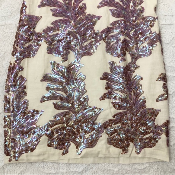 NWT J.Crew Linen Sundress Iridescent Sequin Sz 4 - Picture 5 of 7